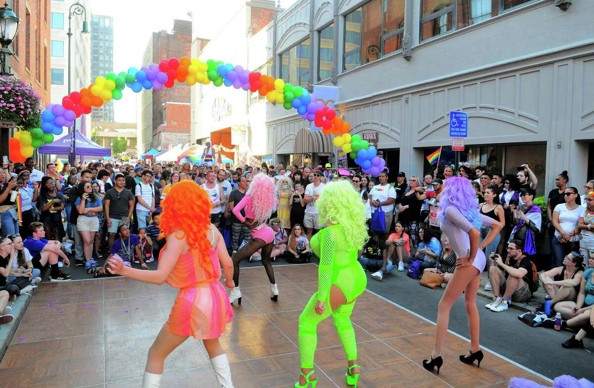 The annual New Haven Pride event held on Center Street in New Haven, Conn., on Saturday Sept. 21, 2019.