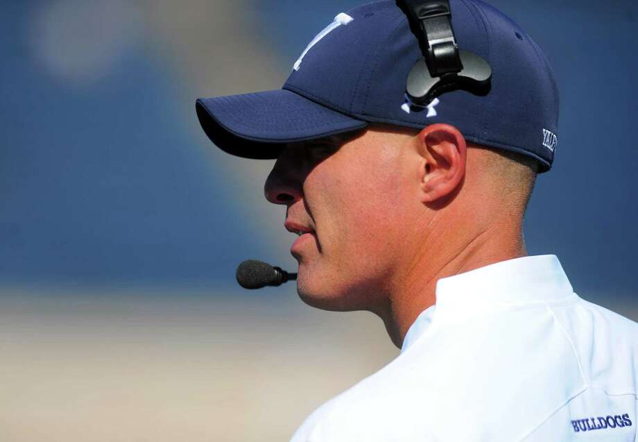 According to a report, coach Tony Reno an the Yale football team will meet in the 2024 season. Photo: Christian Abraham / Hearst Connecticut Media / Connecticut Post