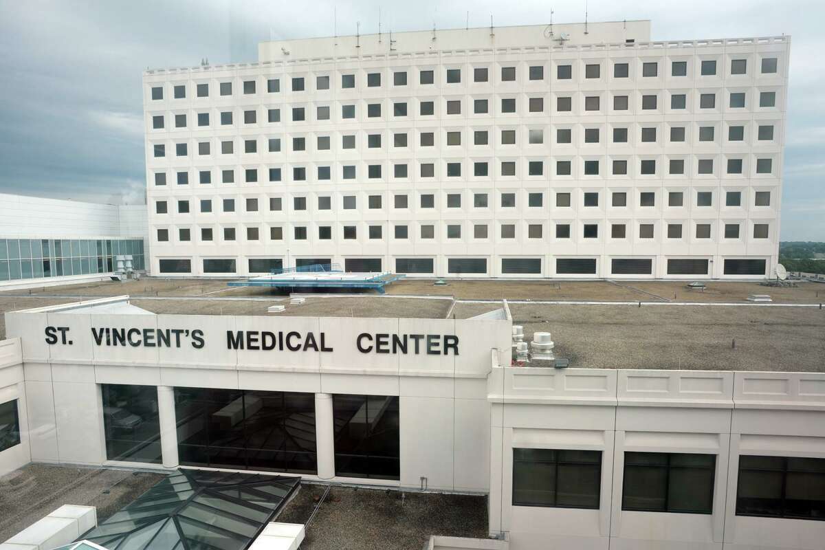 Exterior, St. Vincent’s Medical Center, in Bridgeport, Conn. Sept. 17, 2019.