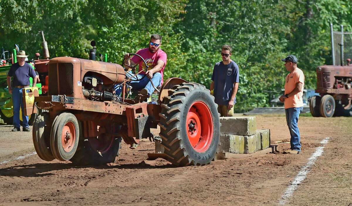 Orange, Connecticut -Sunday, September 22, 2019: The antique tractor pull during the 2019 Orange Country Fair Sunday in Orange.