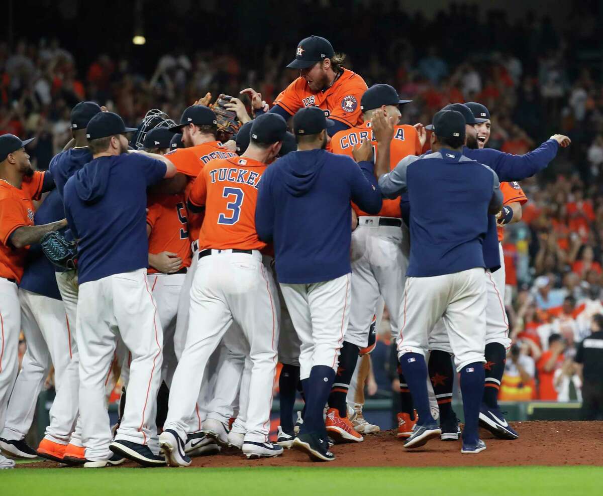 Inside the Astros' AL West championship clubhouse celebration