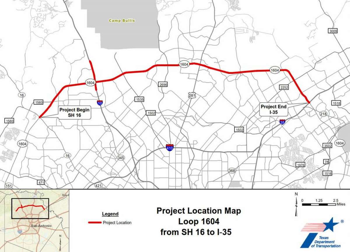 TxDOT hopes to widen 1604 from Bandera Road to Interstate 35, with the whole thing not expected to be completed until 2024.