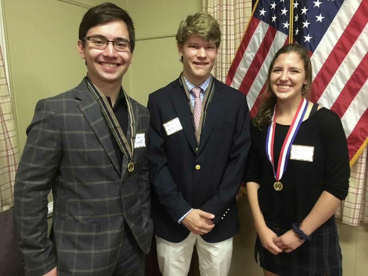 Ridgefield High School students Liam Flaherty, Taylor MacDonald and Jennifer Paul.