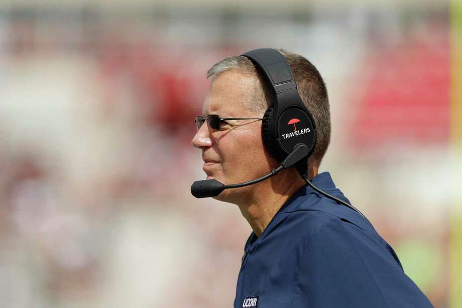 UConn football coach Randy Edsall watches during the first half of an NCAA college football game against Indiana, Saturday, Sept. 21, 2019, in Bloomington, Ind. Photo: Darron Cummings / Associated Press / Copyright 2019 The Associated Press. All rights reserved