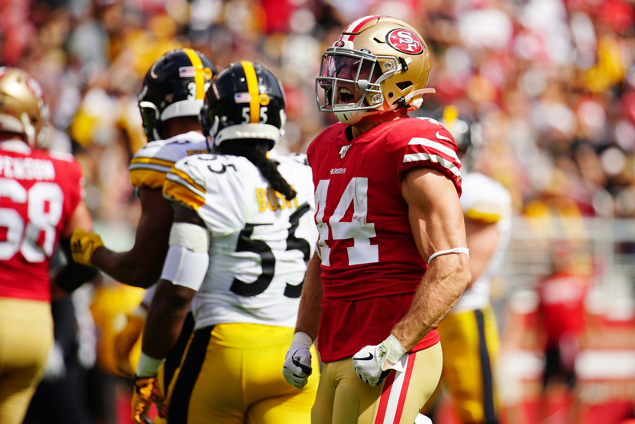 Watch: San Francisco 49ers' Kyle Juszczyk's epic stiff arm