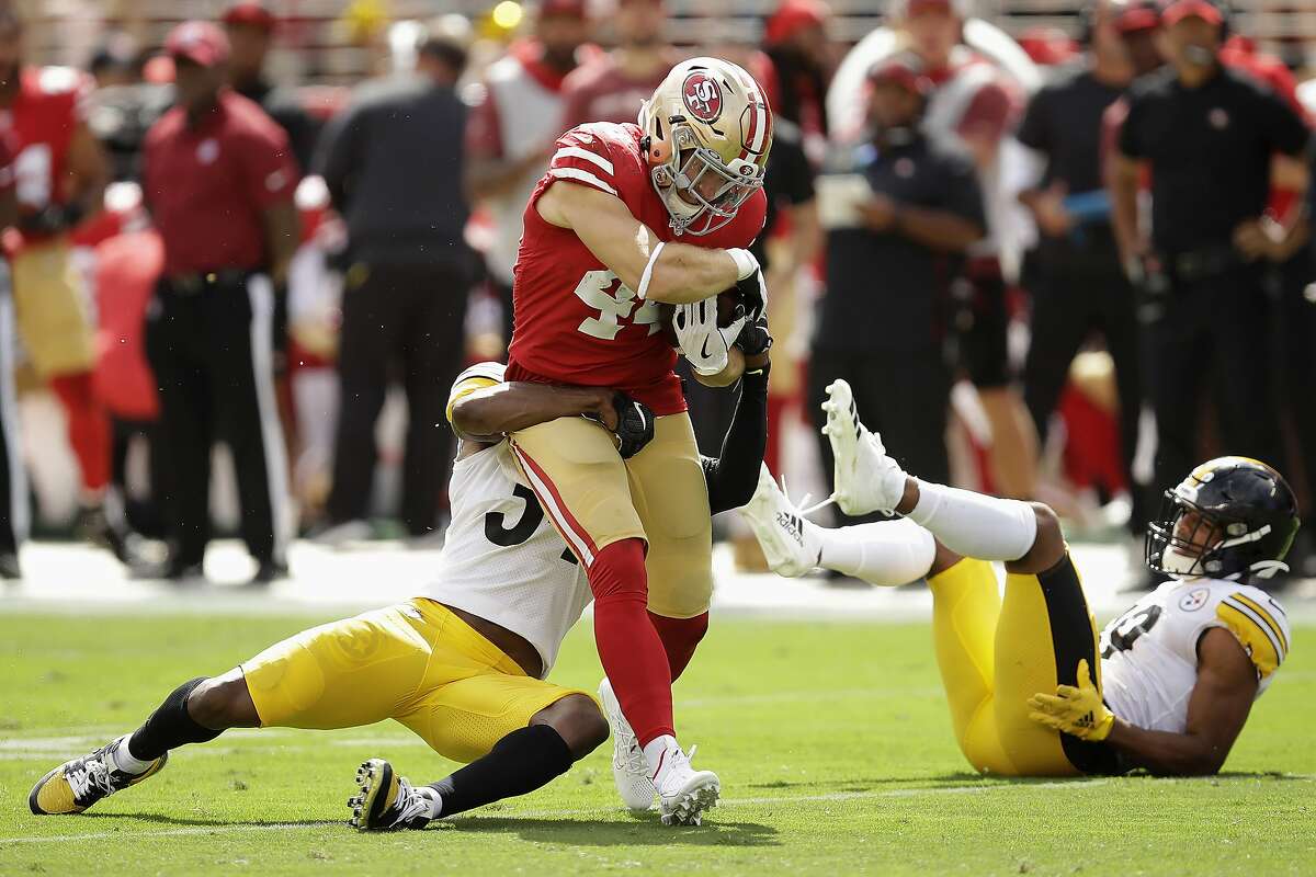 Watch 49ers fullback Kyle Juszczyk deliver the stiff arm of the year in ...