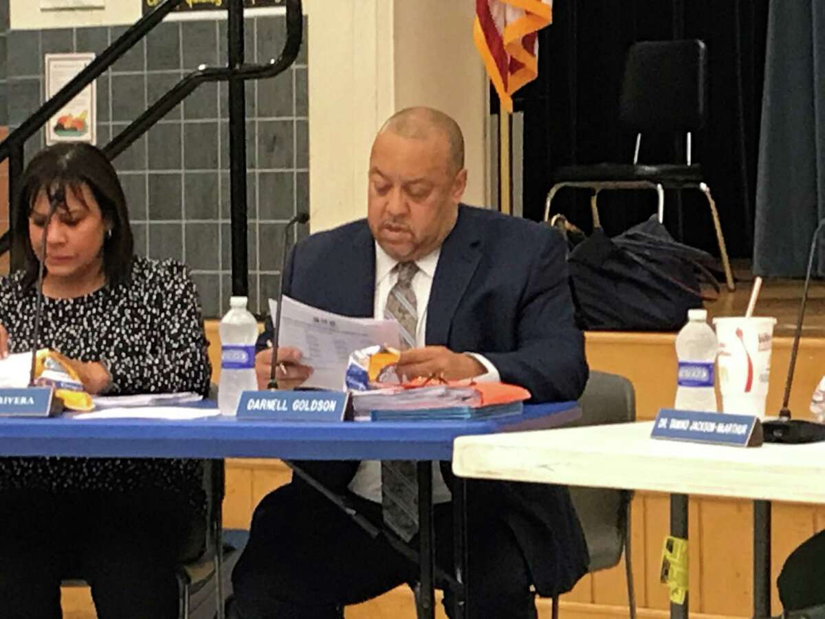 New Haven Board of Education President Darnell Goldson at a Sept. 23, 2019 Board of Education meeting.