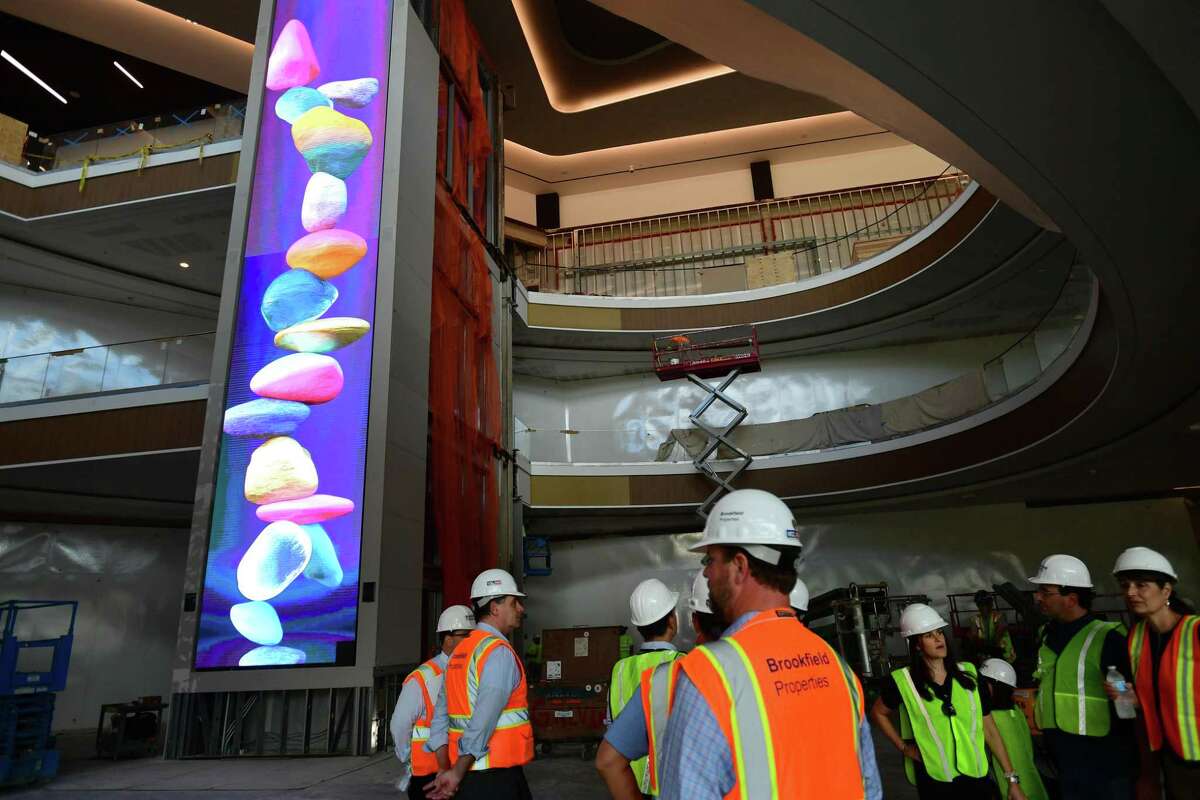 Representives of Brookfield Properties lead a press tour of the SoNo Collection mall Tuesday, September 24, 2019, in Norwalk, Conn. The tour comes ahead of its on schedule opening in October.