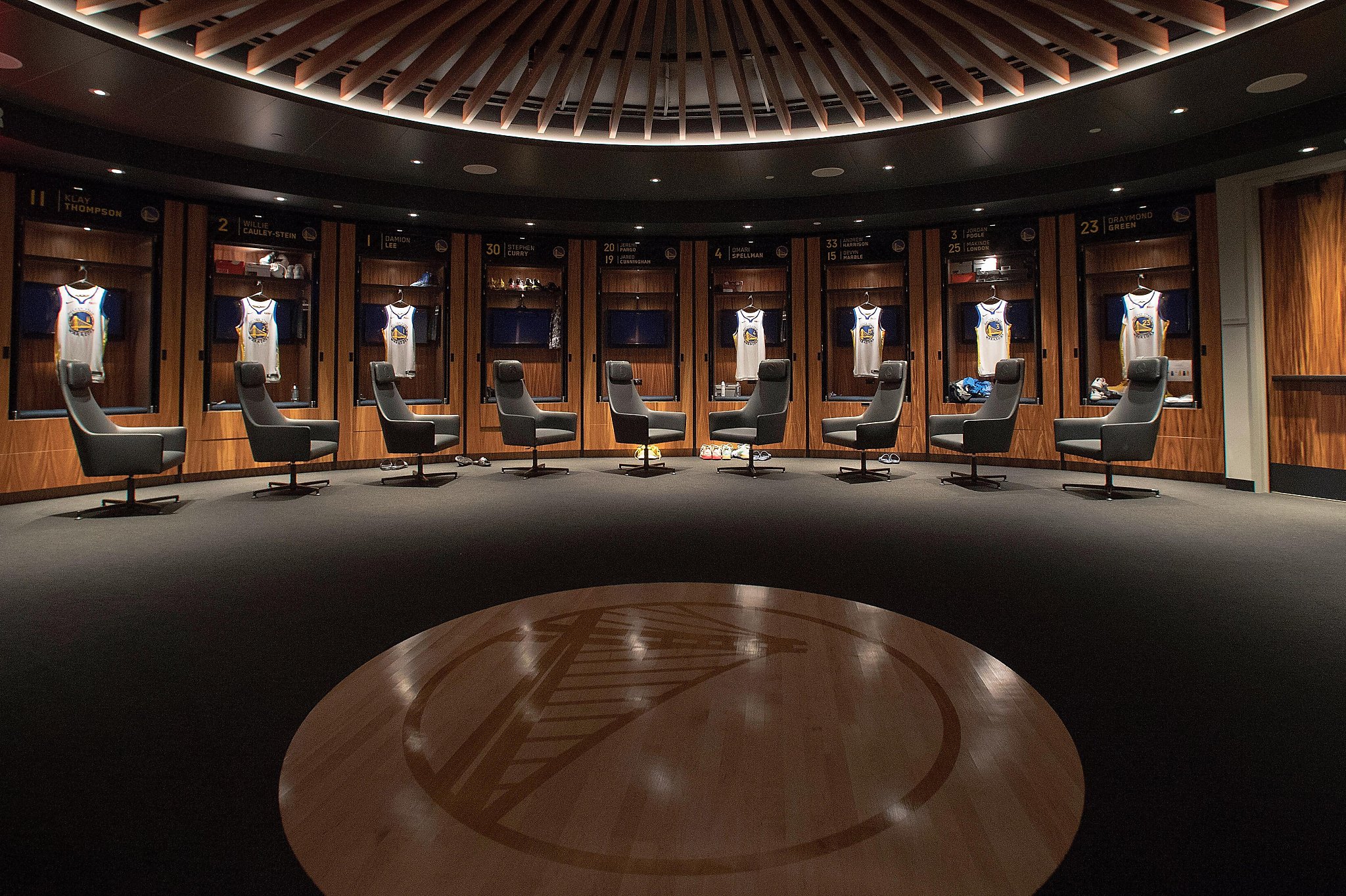 Inside the Warriors' locker room after the championship