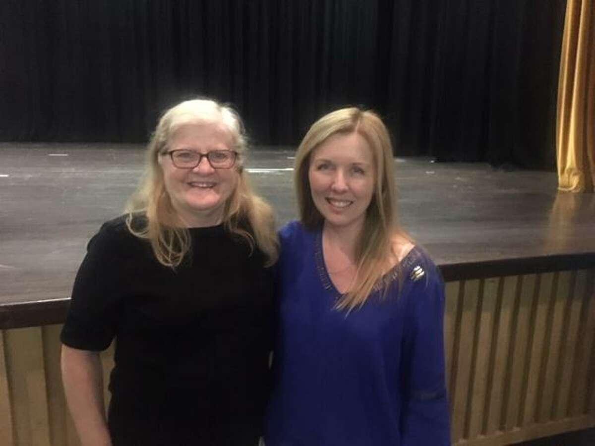 Barlow Mountain Elementary School first grader teacher Suzanne Meyer was named Ridgefield Public Schools’ Teacher of the Year for 2020. Meyer celebrated with Regina Zafrin, left, the district’s outgoing Teacher of the Year.