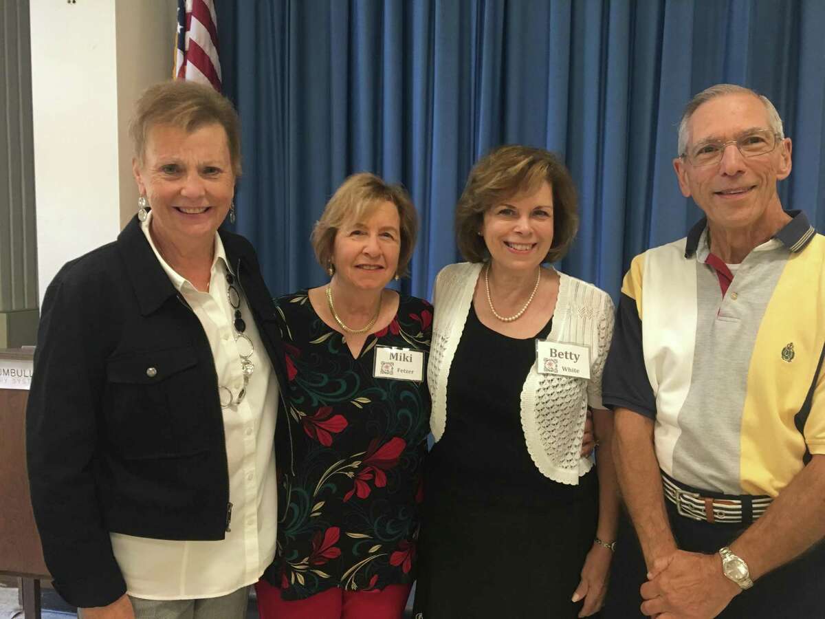 Long Hill Garden Club officers for the 2019-2020 program year were announced at their first meeting of the new program year, which was held on Monday, Sept. 23, at the Trumbull Library. Pictured are: President Christine Pfeiffer, Treasurer Miki Fetzer, Vice-President/Program Chair Betty White and Secretary Joe Puma. The program for the meeting was a presentation Summer and Autumn Wild Flowers of Connecticut, given by well-known Connecticut naturalists Peter and Barbara Rzasa, who won the Federated Garden Clubs of Connecticut Ellen Garden Memorial Award for their horticultural education programs. Themes for member horticultural exhibits were: Aster/chrysanthemum, herb, vegetable, house plant/other specimen. Themes for artistic design exhibits were American Traditional: Line or Creative: Angular. For morel information about the Long Hill Garden Club, visit longhillgc.org or call Fran Lichtenberg at 202-371-0778.