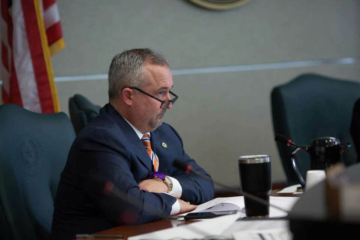 Representative Dwayne Bohac listens to the witness during the property tax hearing of House Bill 2at the John H. Reagan on February 27, 2019 in Austin, Texas.