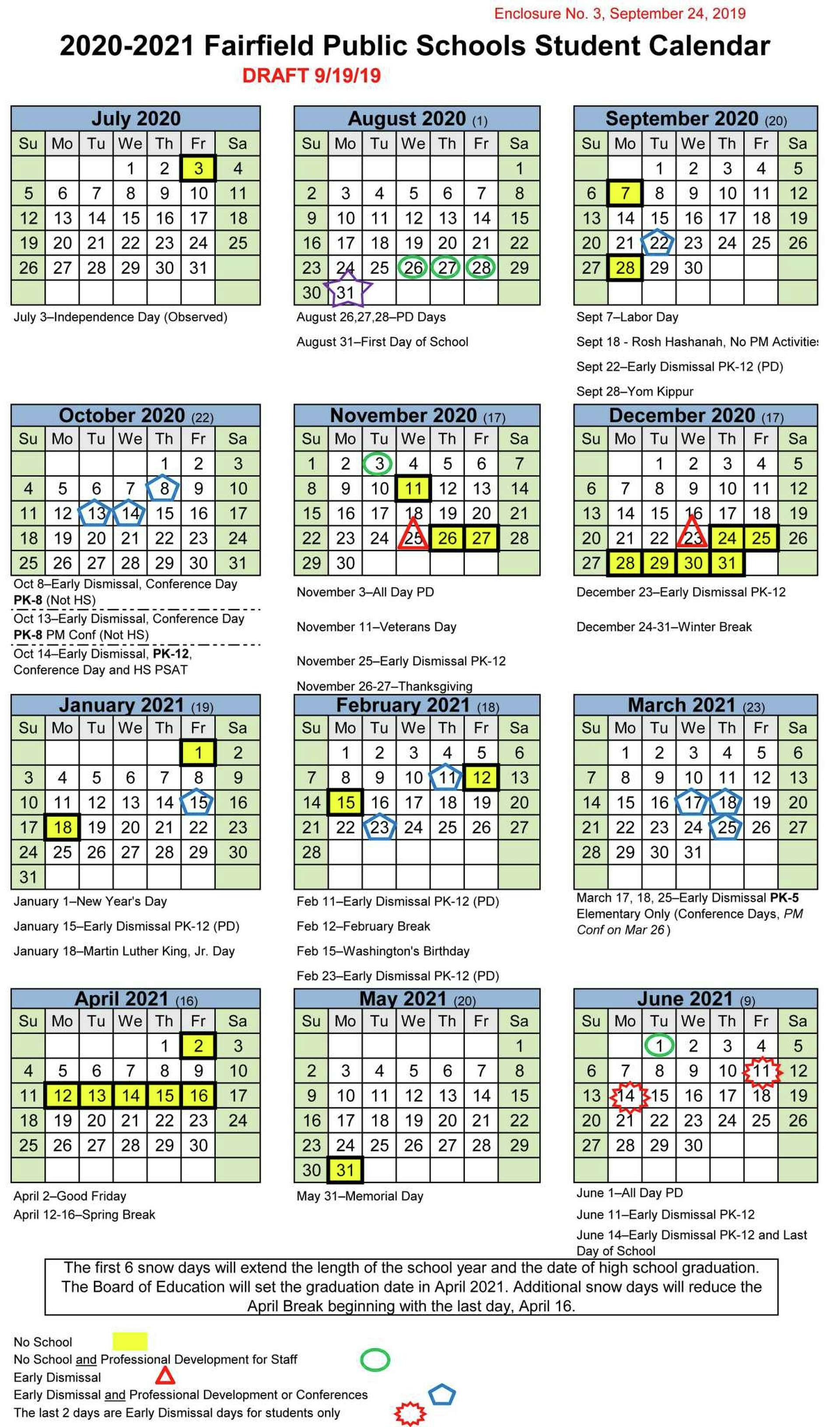 Calendar: Fairfield school board mulls development days ...