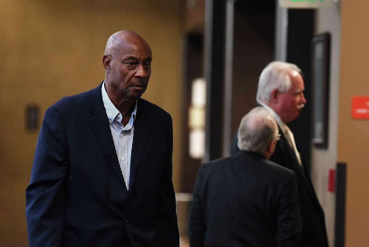 Former Beaumont Independent School District superintendent, Carrol Thomas walks through the Jefferson County Courthouse Wednesday. Thomas was called in to testify in the Calvin Walker Trial. Photo taken Wednesday, 9/25/19