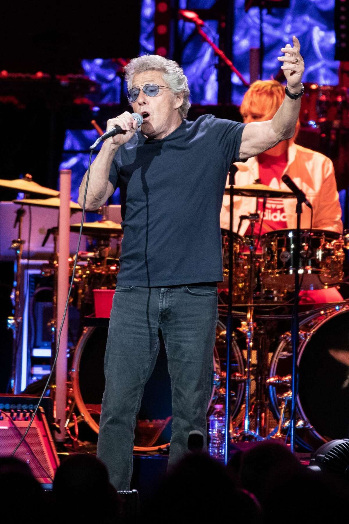 Roger Daltrey of British rock band "The Who" performs at the Toyota Center on the second leg of their Moving On! tour on September 25, 2019 in Houston, Texas. (Photo by SUZANNE CORDEIRO / AFP) (Photo credit should read SUZANNE CORDEIRO/AFP/Getty Images)
