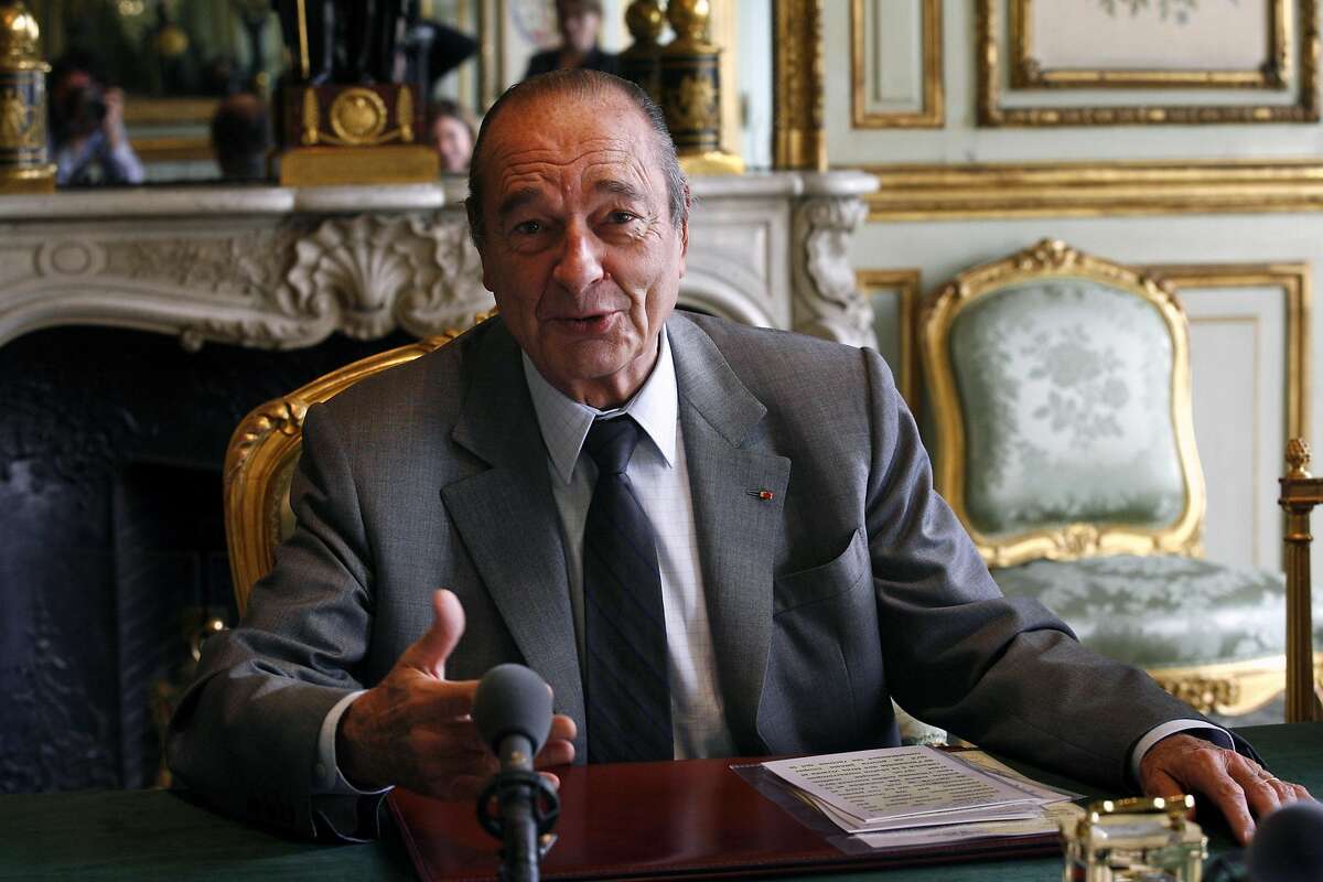 FILE-- President Jacques Chirac of France during an interview in his office in Paris, Jan. 29, 2007. Chirac, who molded the legacy of Charles de Gaulle into a personal power base that made him one of the dominant leaders of France across three decades and a vocal advocate of European unity, died on Sept. 26, 2019, at his home in Paris. He was 86. (Ed Alcock/The New York Times)