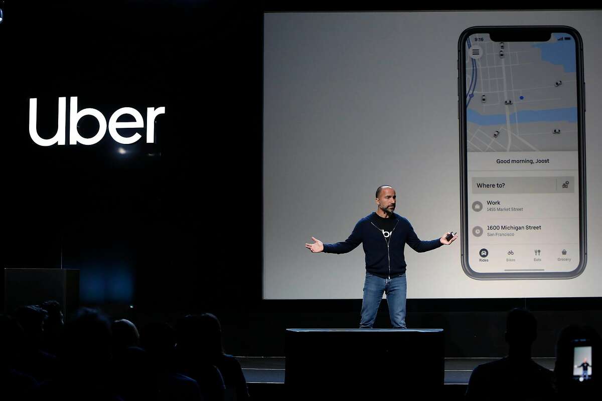 Dara Khosrowshahi, Uber CEO, speaks during a press event announcing new innovations and products on Thursday, September 26, 2019 in San Francisco, CA.