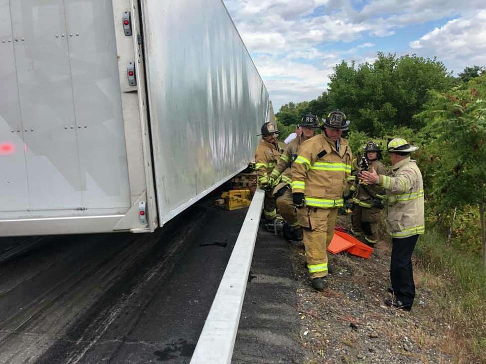 Trapped in flattened car on I787, man suffers just a scratch