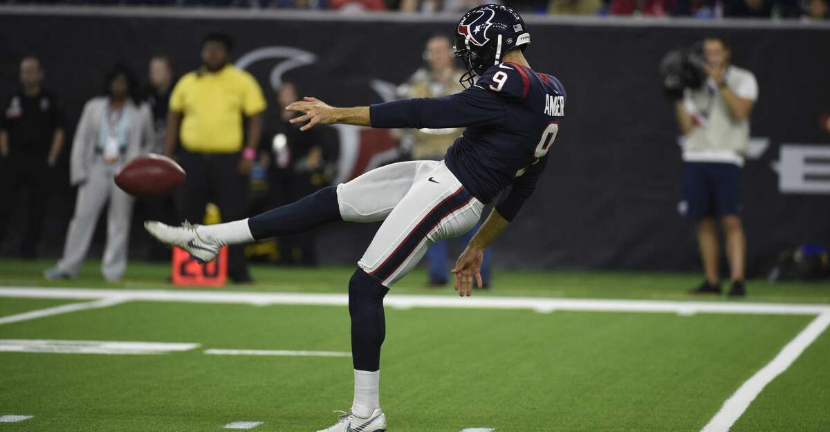 PHOTOS: Each Texans player's contract heading into 2020 offseason  Houston Texans punter Bryan Anger (9) punts the ball against the Los Angeles Rams during the second half of a preseason NFL football game Thursday, Aug. 29, 2019, in Houston. (AP Photo/Eric Christian Smith) >>> Browse through the gallery for a look at the contract situation for each Houston Texans player in the 2020 NFL offseason ... 