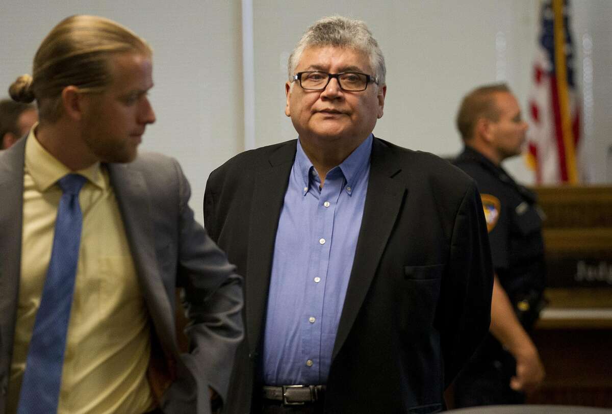 Former priest Manuel La Rosa-Lopez is seen during a hearing in the 435th state District Court of Judge Patty Maginnis, Thursday, Sept. 26, 2019, in Conroe. Judge Maginnis set of trial date for La Rosa-Lopez for Feb. 18, 2020.