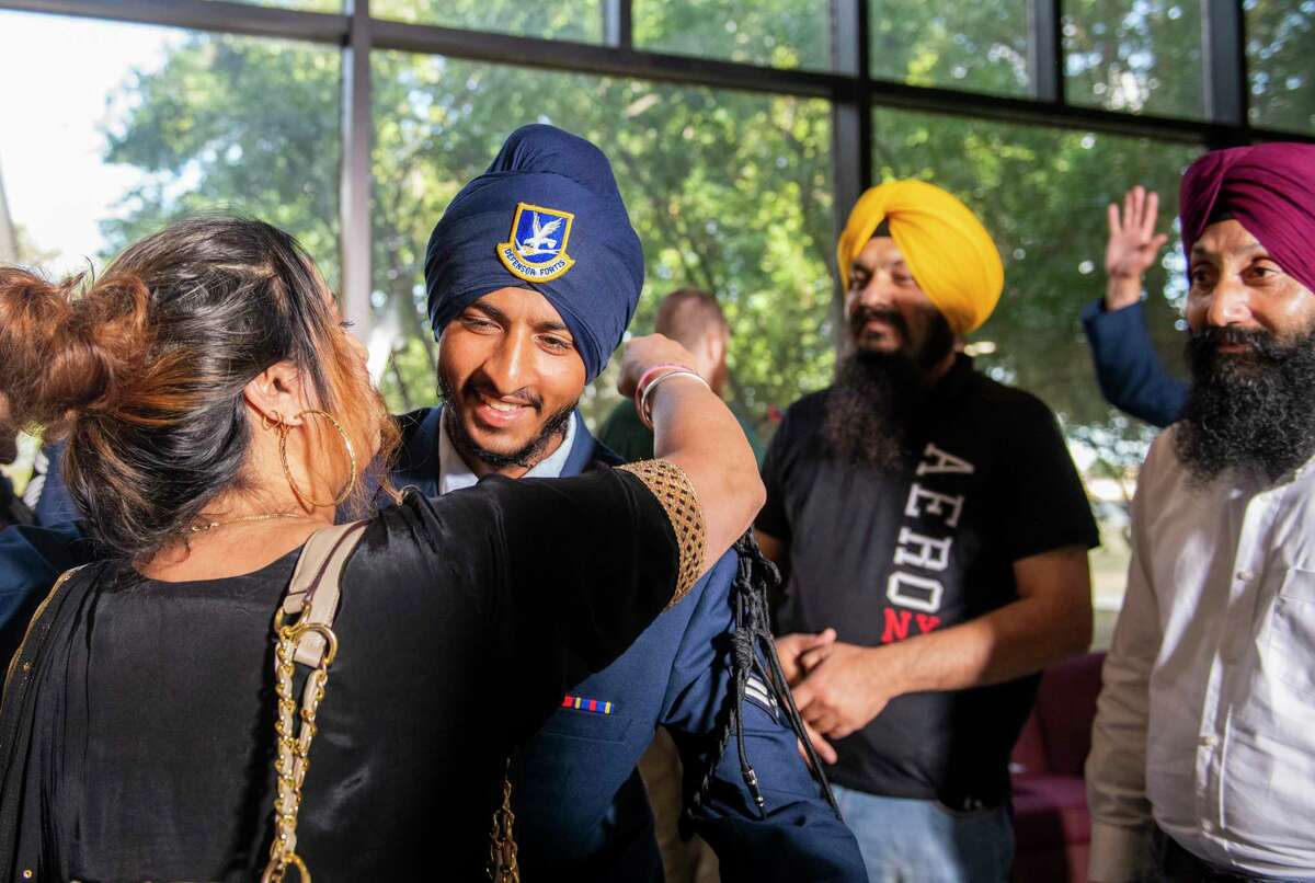 The first Sikh to graduate from Air Force basic training wearing a beard and turban, Airman 1st Class Sunjit Rathour finishes Security Forces training at Joint Base San Antonio-Lackland with his parents on hand. His father is a retired captain with the New York Police Department. He graduated in June from basic training. Rathour will serve as a recruiting assistant at home, in New York City, before going to Kadena Air Base in Okinawa.
