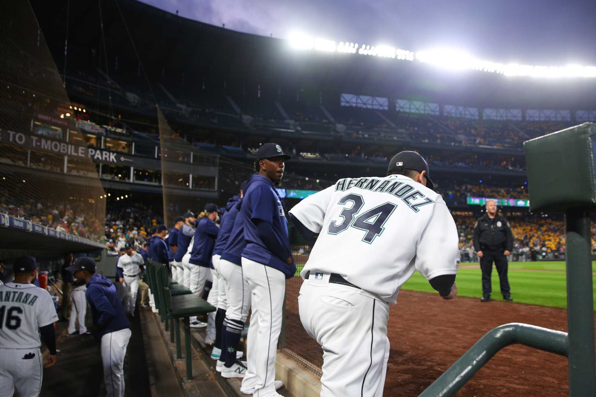 The Prince throws the first pitch to his dad, King Felix, as the Mariners  celebrate Father's Day