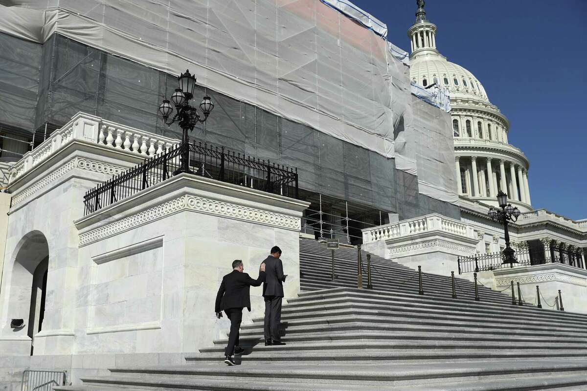  Members of the House of Representatives caput  into the U.S. Capitol Building up  of last  votes earlier  a two-week authorities   enactment    play  September 27, 2019 successful  Washington, DC. Following the merchandise  of a whistle-blower ailment  claiming maltreatment  of powerfulness  by President Donald Trump, the House Democratic enactment    announced this week that it is launching a ceremonial  impeachment inquiry. (Photo by Chip Somodevilla/Getty Images)