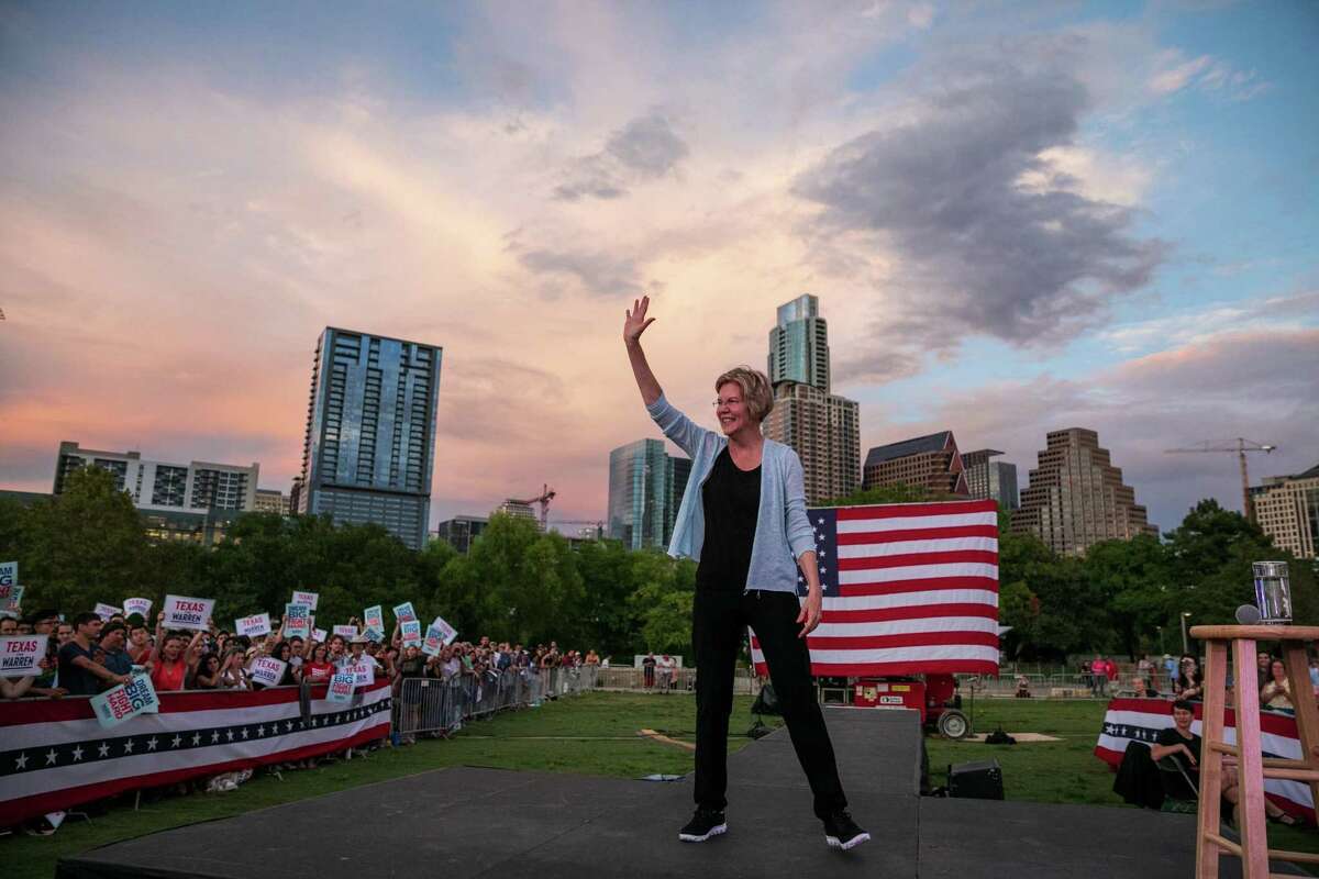 Sen. Elizabeth Warren (D-Mass.), campaigns in Austin, Texas on Sept. 10, 2019. Warren continues to make inroads among the Democratic party’s progressive base. (Ilana Panich-Linsman/The New York Times)