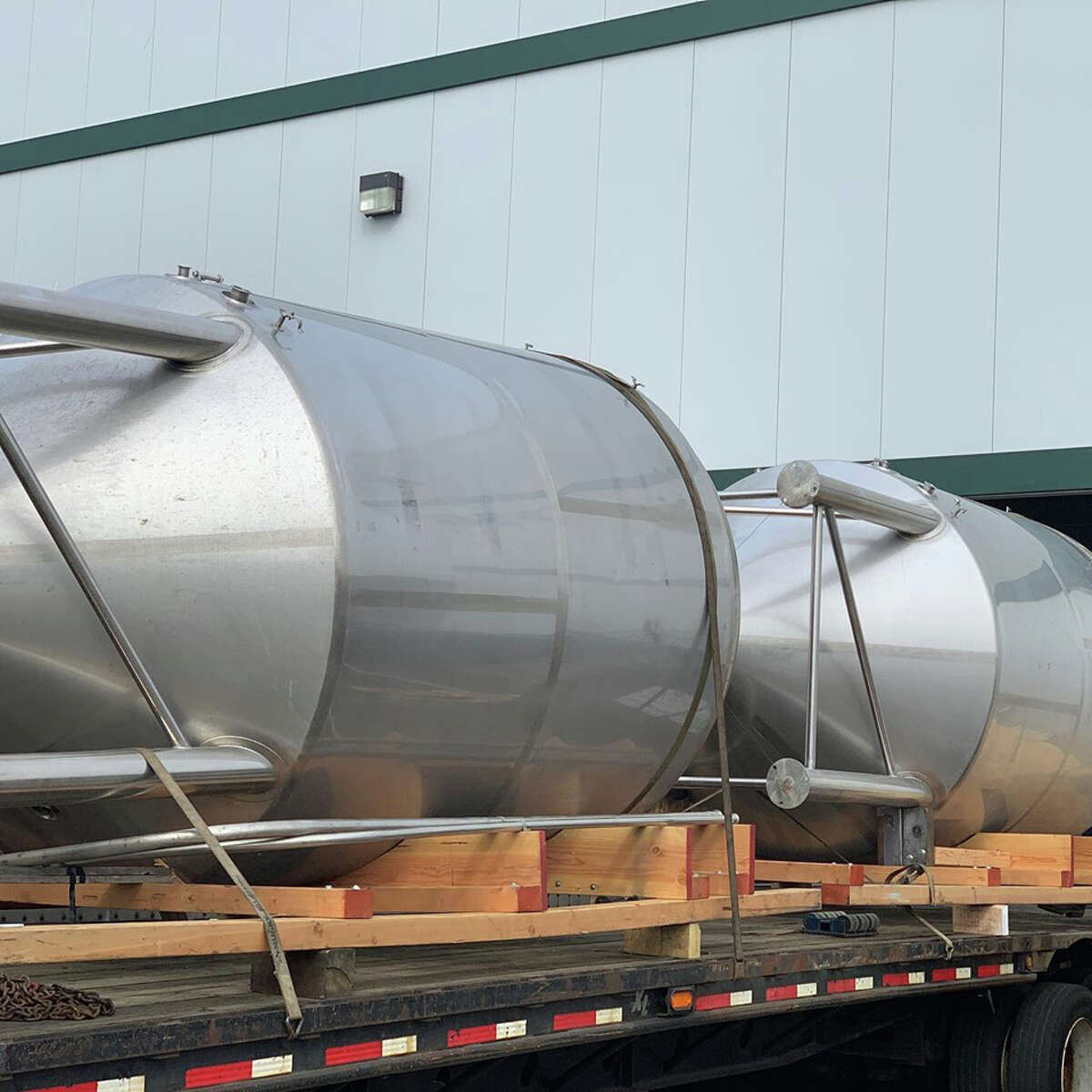 New tanks being moved into Athletic Brewing Co. in Stratford over the summer.