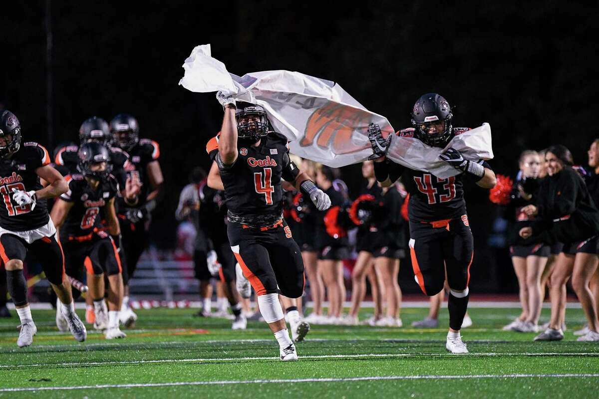 Football action between Shelton High and Norwich Free Academy at Finn Stadium, Shelton, CT, Friday, September 27, 2019.