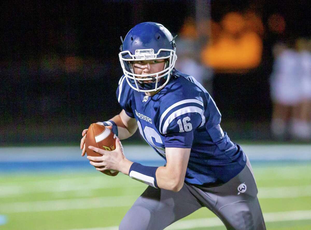 Reilly Sullivan (shown in a game earlier this season) and the Wilton football team fell to St. Joseph, 56-14, on Friday night.