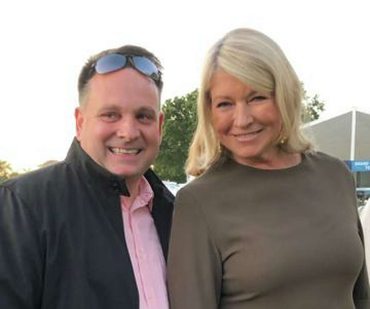 Former Greenwich Selectman Drew Marzullo with Martha Stewart at the Greenwich Wine + Food Festival this fall.