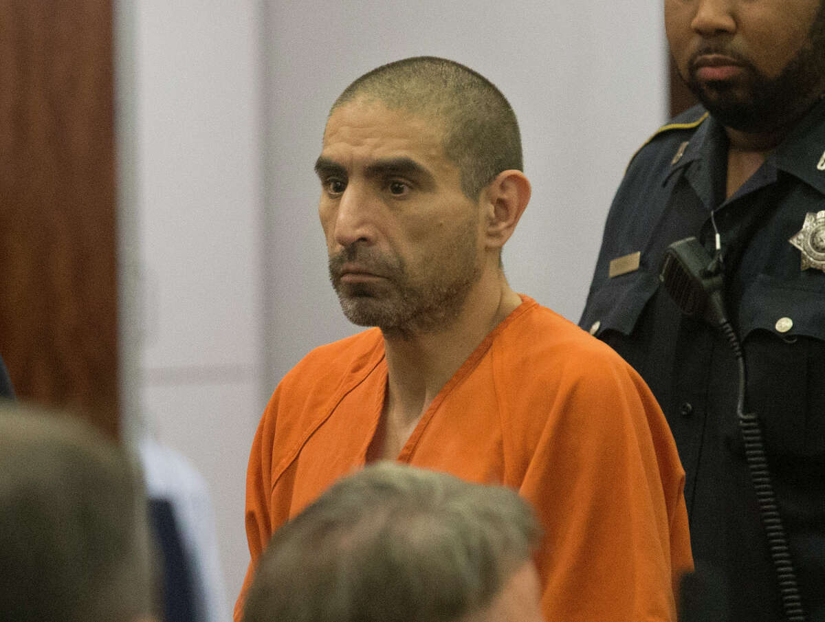 Robert Solis, 47, who is accussed in the shooting death of Harris County Deputy Sandeep Dhaliwal, appears to Judge Chris Morton at the Harris County Criminal Courthouse on Monday, Sept. 30, 2019, in Houston.