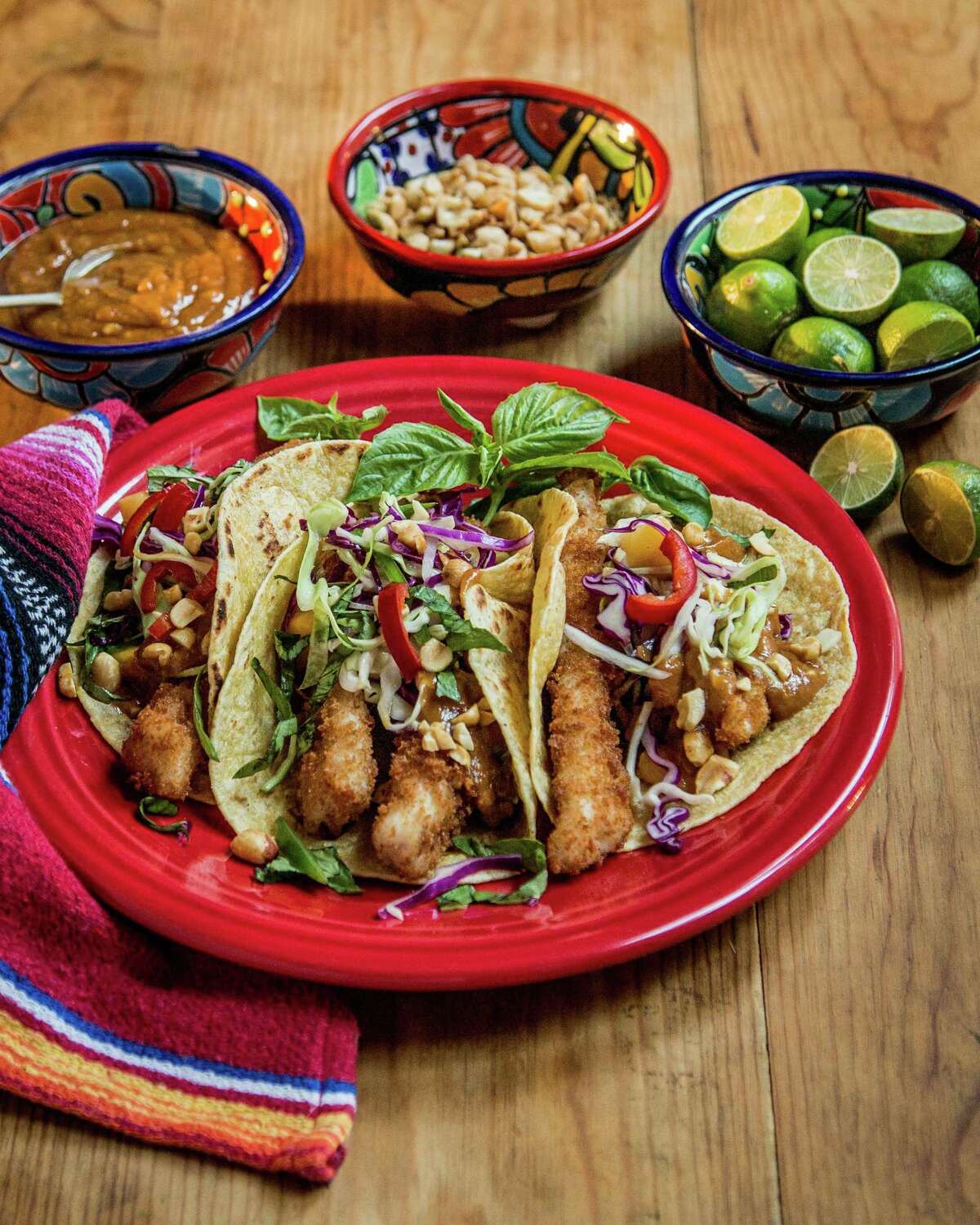 Recipe: Thai-One-On Fish Tacos with Creamy Peanut Sauce