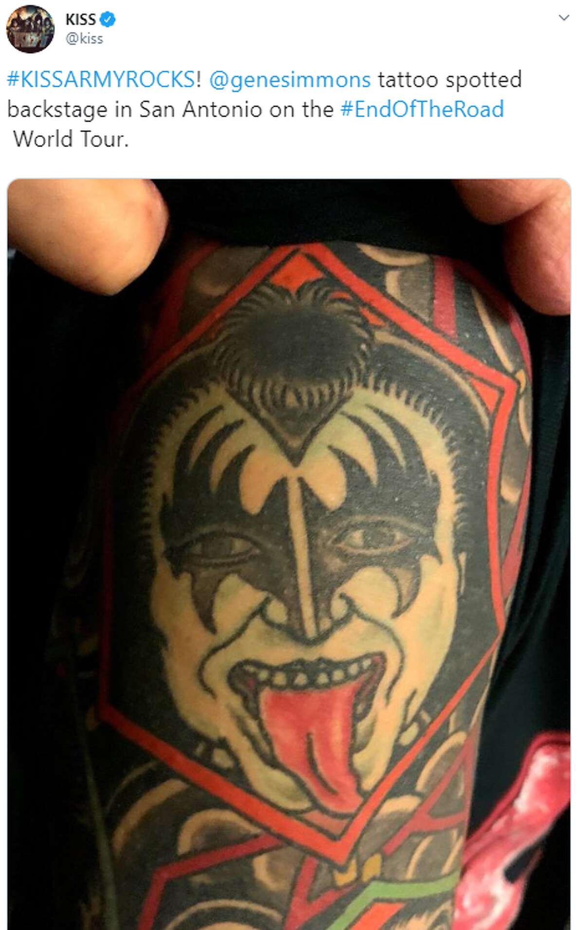 Kiss highlights San Antonio fan's Gene Simmons tattoo