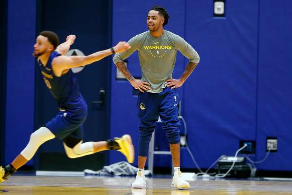 Warriors' D'Angelo Russell shadows Stephen Curry at end of first ...