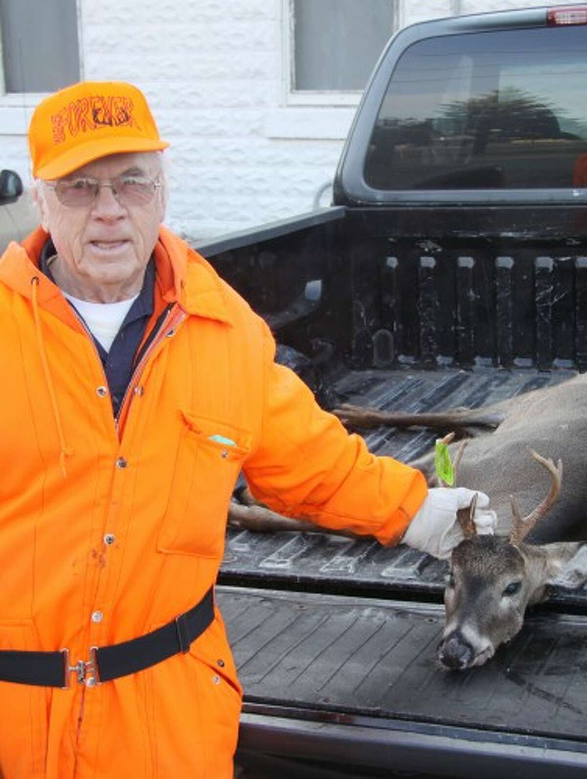 1) First Buck In honors go to John Emerich who logged not only the First Buck bragging rights, but also marked up a fine 14 1/4 total points with his whitetail that had 6 points and an 8 1/4 inch spread.