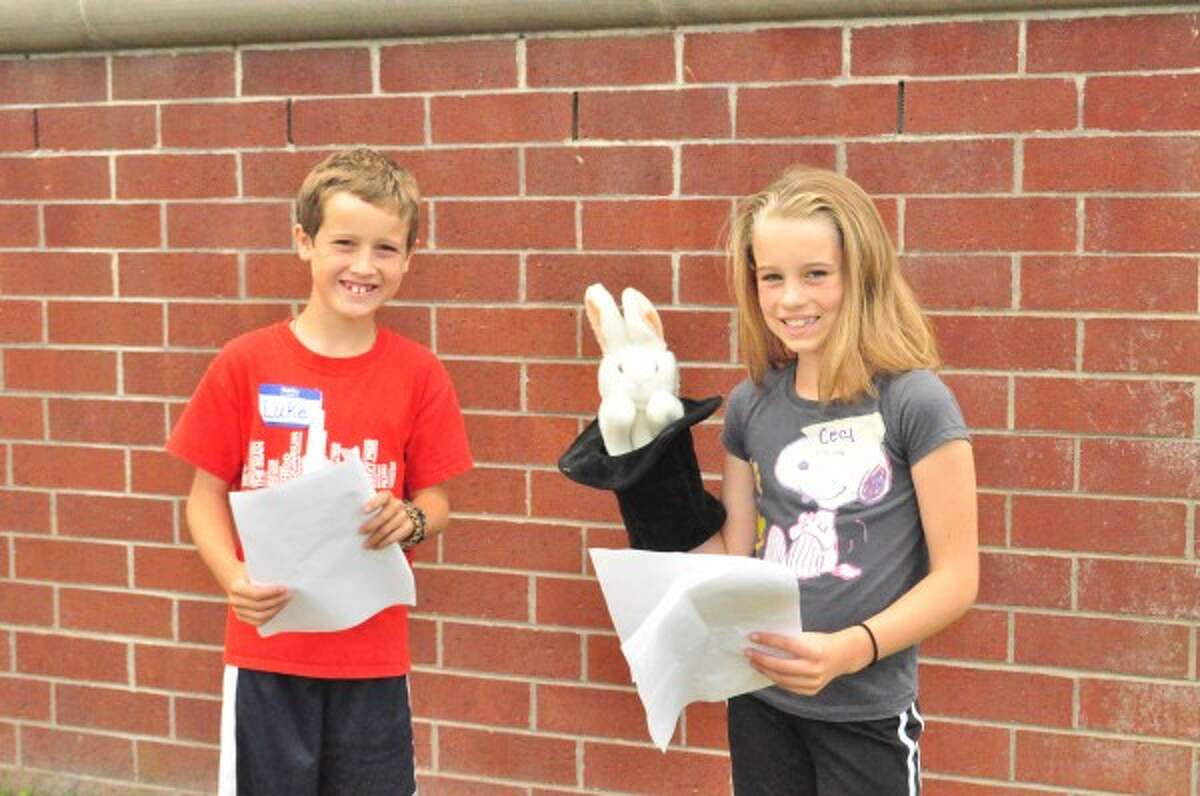 Luke Herberger and Ceci Postma are participating in a weeklong drama camp hosted at the Manistee High School by Carol Voigts and Sharon Gates.