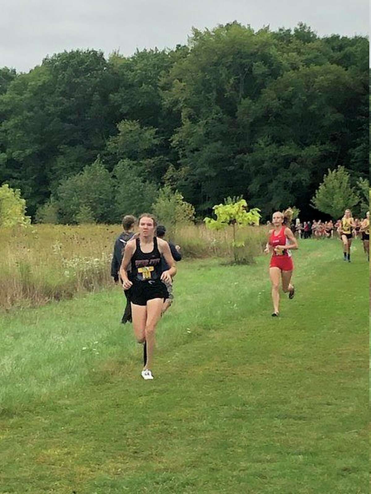 Abbi Kiaunis works her way through the course at Shepherd. (Herald Review photo)