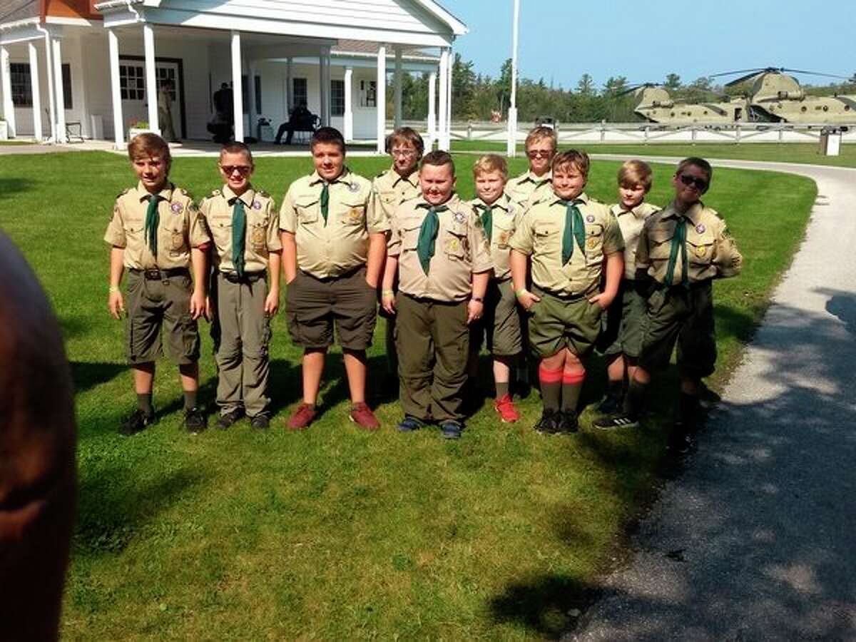 Local Scout Troop 74 was chosen to meet and shake hands with Vice President Mike Pence while visiting Mackinac Island as part of the BSA Mackinac Rendezvous on Sept. 21. The scouts were chosen form more than 1250 scouts attending the rendezvous. (Courtesy photos)