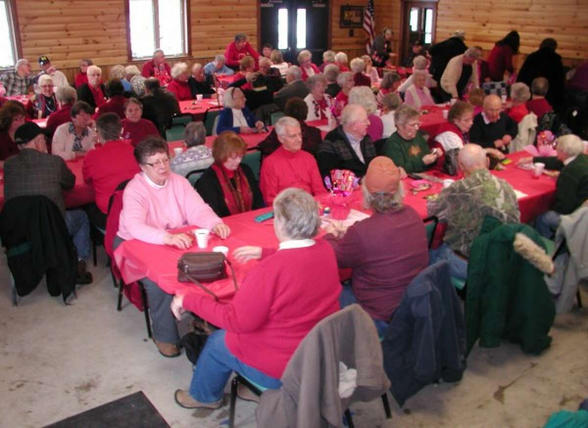 The Big Bear Sportsmans Club is jam-packed with guests for the the Manistee Senior Center's Valentine's Day party on Friday. (Courtesy photo)
