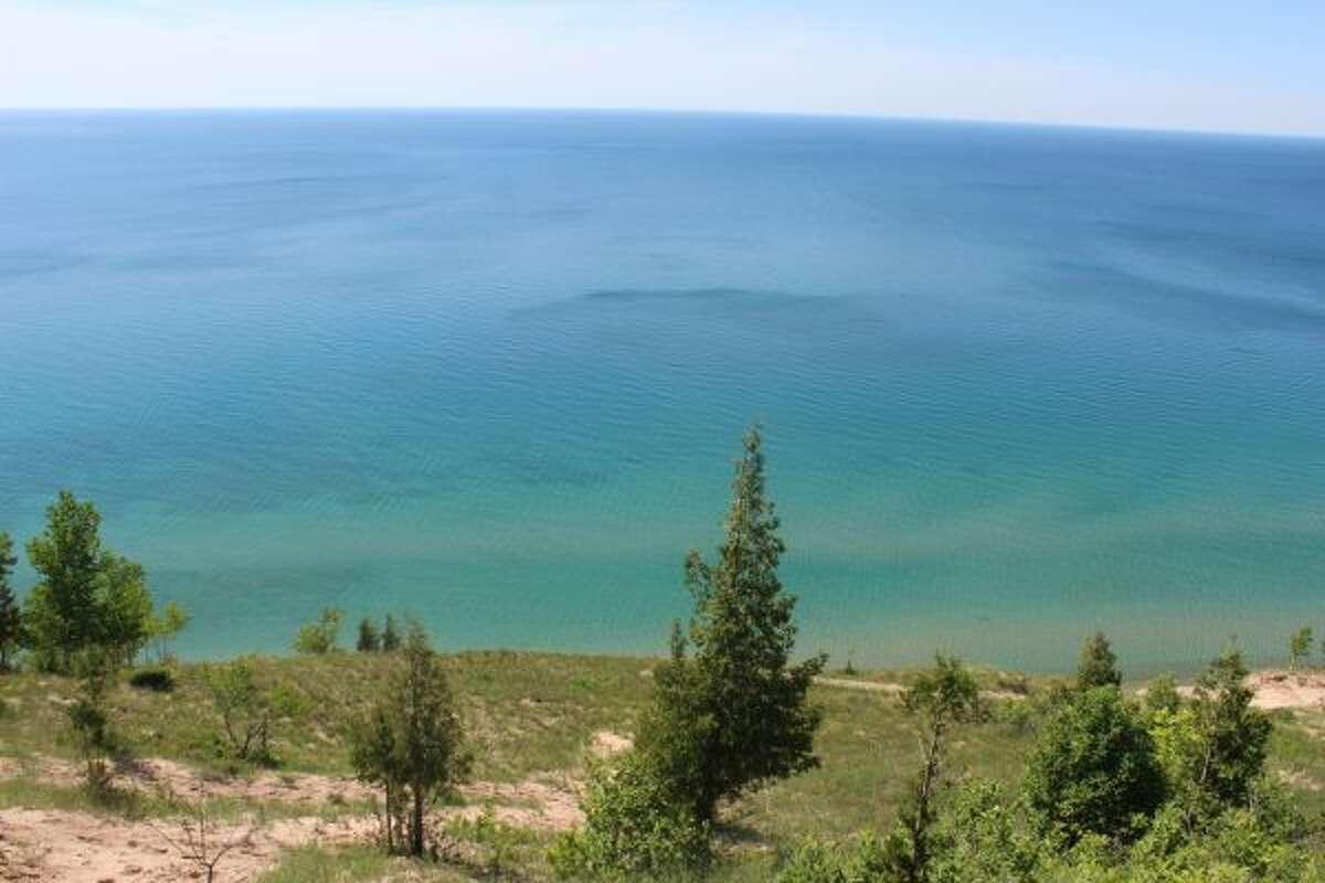 The stunning blues of Lake Michigan are one of the rewards for the hike. (Robert Myers/Pioneer News Network)