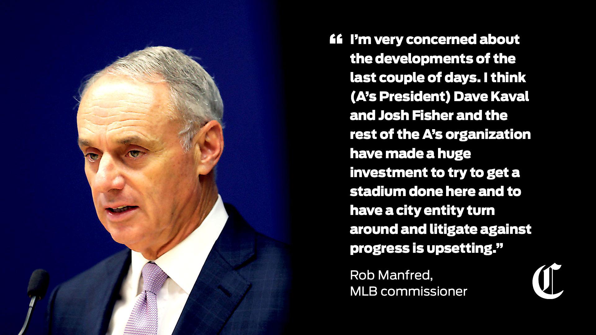 MLB Commissioner Manfred tackles A's stadium quandary