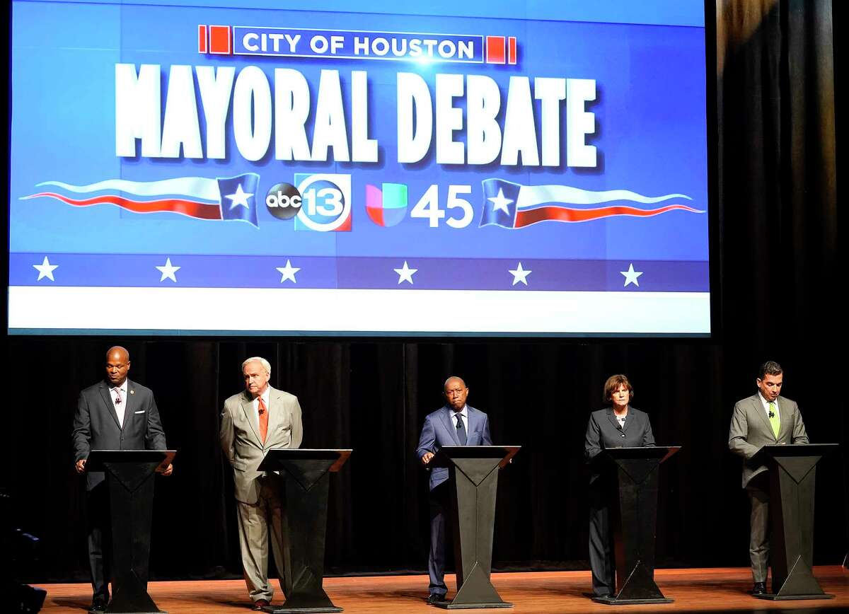 Top five Houston Mayoral candidates debate at Hobby Center on Wednesday, Oct. 2, 2019.