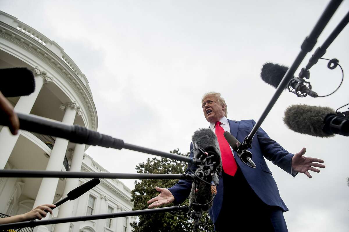 President Donald Trump speaks to the media on the South Lawn of the White House on Oct. 3, 2019.