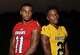 Cousins Chandler Rivers, who goes to United, and Bryce Anderson, who goes to West Brook, pose for a photo at West Brook High School Wednesday.
Photo taken on Wednesday, 10/02/19.
Ryan Welch/The Enterprise