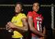 Cousins Chandler Rivers, who goes to United, and Bryce Anderson, who goes to West Brook, pose for a photo at West Brook High School Wednesday.
Photo taken on Wednesday, 10/02/19.
Ryan Welch/The Enterprise
