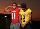 Cousins Chandler Rivers, who goes to United, and Bryce Anderson, who goes to West Brook, pose for a photo at West Brook High School Wednesday.
Photo taken on Wednesday, 10/02/19.
Ryan Welch/The Enterprise