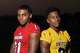Cousins Chandler Rivers, who goes to United, and Bryce Anderson, who goes to West Brook, pose for a photo at West Brook High School Wednesday.
Photo taken on Wednesday, 10/02/19.
Ryan Welch/The Enterprise
