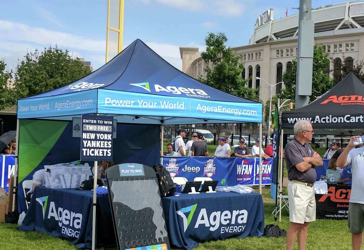 An Agera Energy display outside Yankee Stadium in New York City in 2017. On Oct. 4, 2019, the Briarcliff, N.Y.-based company filed for bankruptcy protection, with Constellation to take over its customer base. (File photo via Agera Energy)